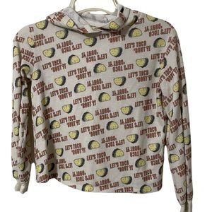 Taco Themed Hooded Long Sleeve Shirt Girls Size 7/8
